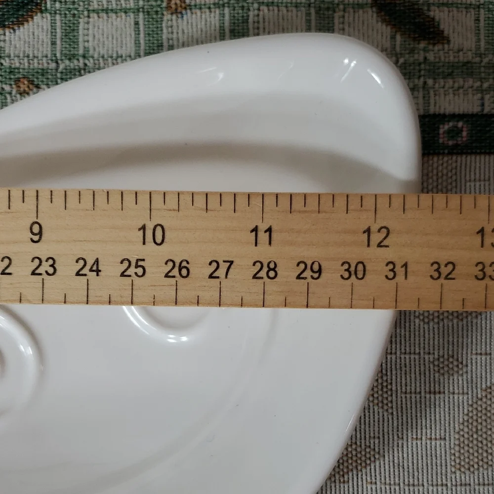 White Butterfly Divided Ceramic Serving Dish Tray Plate